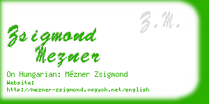 zsigmond mezner business card