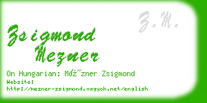 zsigmond mezner business card